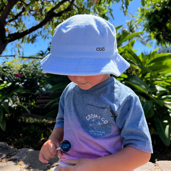 Unstructured terry cloth bucket hat