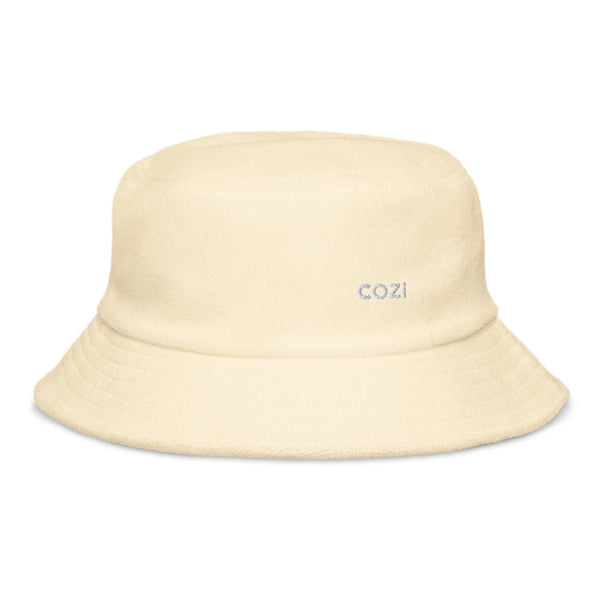 Unstructured terry cloth bucket hat